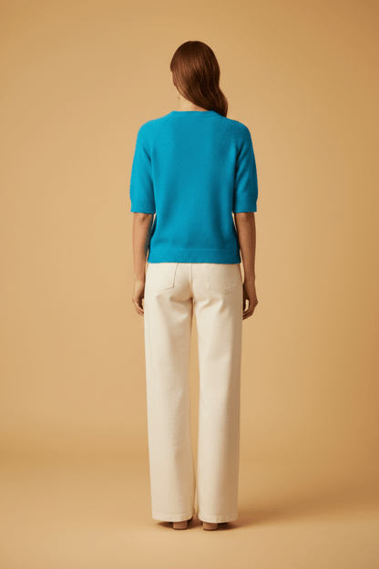 Rich & Royal Seamless Crew Short Sleeve blue jewel