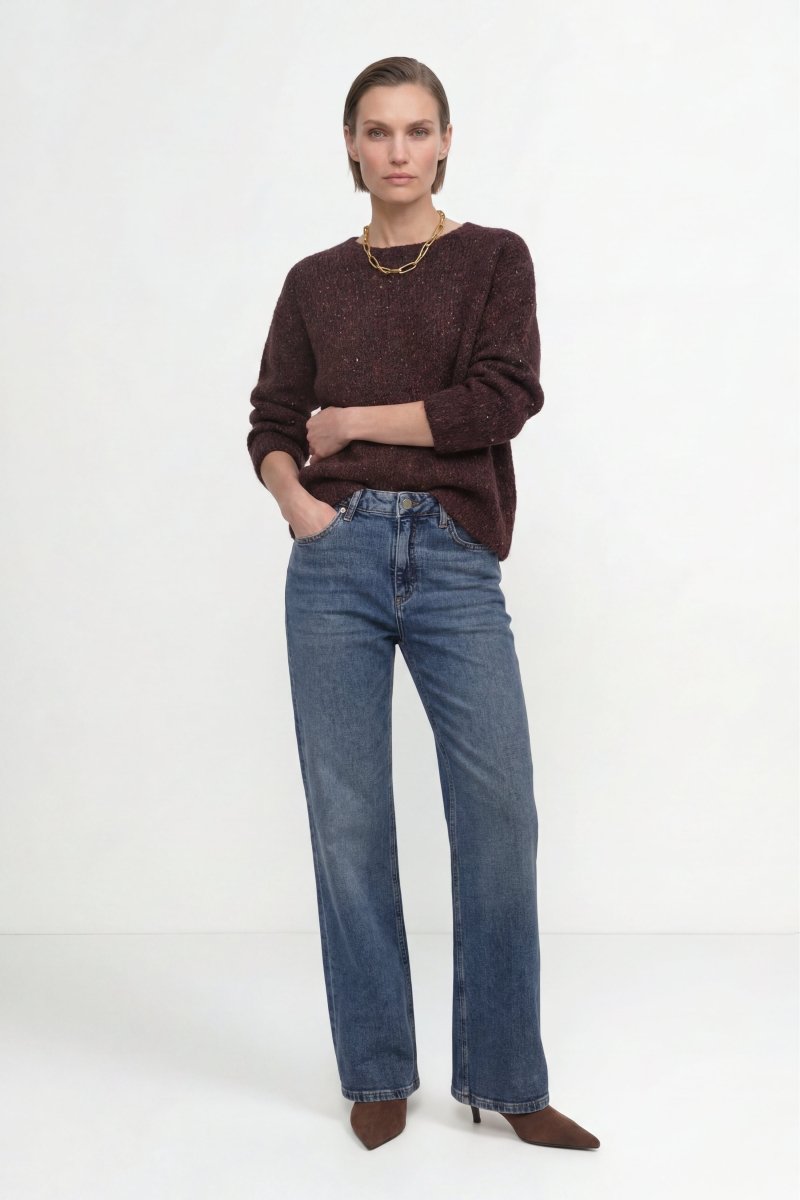 Rich & Royal Seamless Neps Yarn Crew – chocolate torte