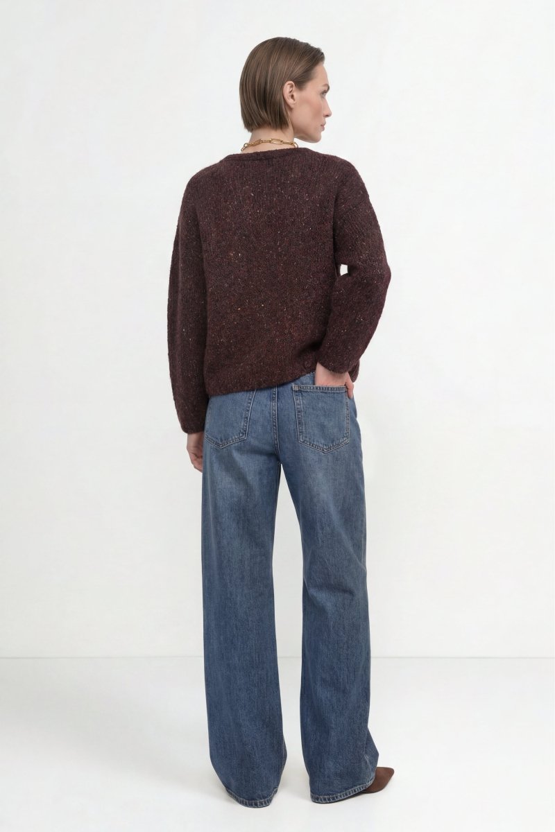 Rich & Royal Seamless Neps Yarn Crew – chocolate torte