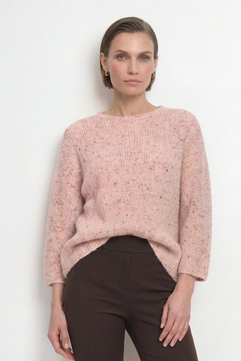 Rich & Royal Seamless Neps Yarn Crew – powder rosé