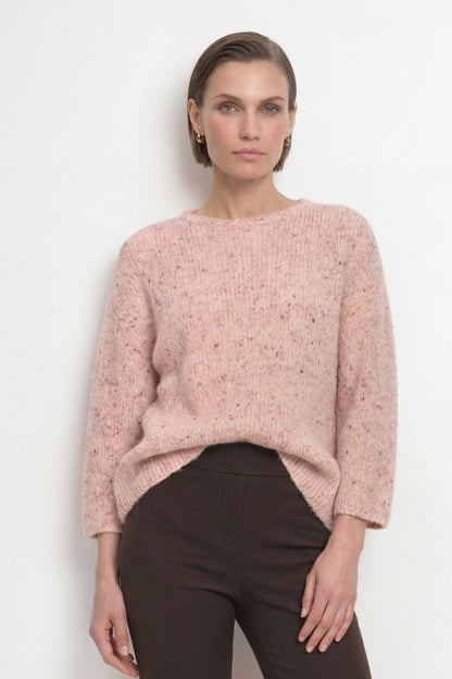 Rich & Royal Seamless Neps Yarn Crew – powder rosé