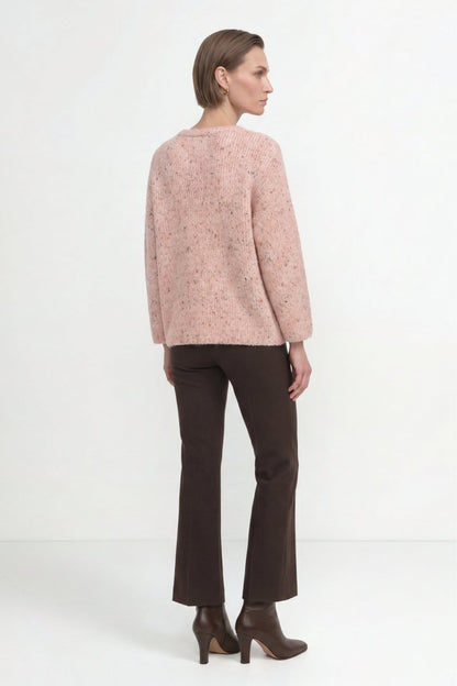 Rich & Royal Seamless Neps Yarn Crew – powder rosé