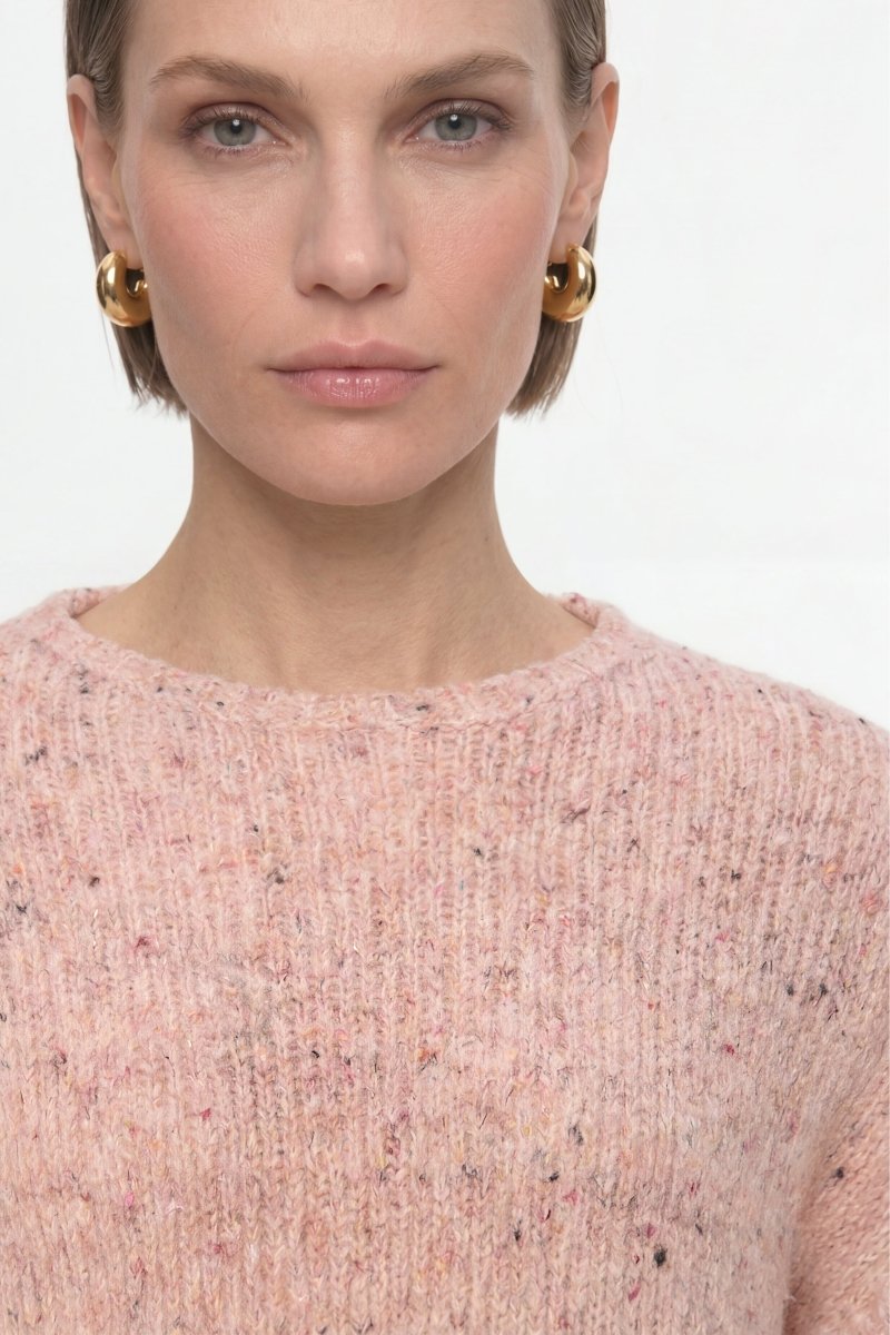 Rich & Royal Seamless Neps Yarn Crew – powder rosé