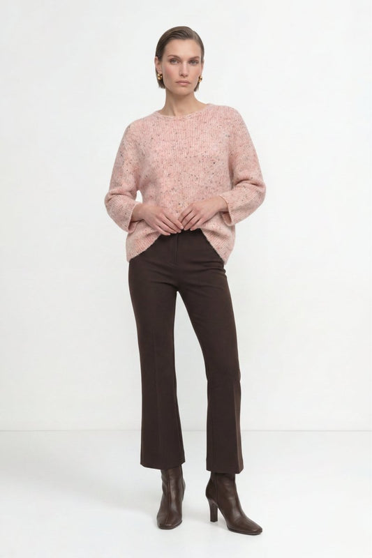 RICHROYAL Seamless Neps Yarn Crew – powder rosé