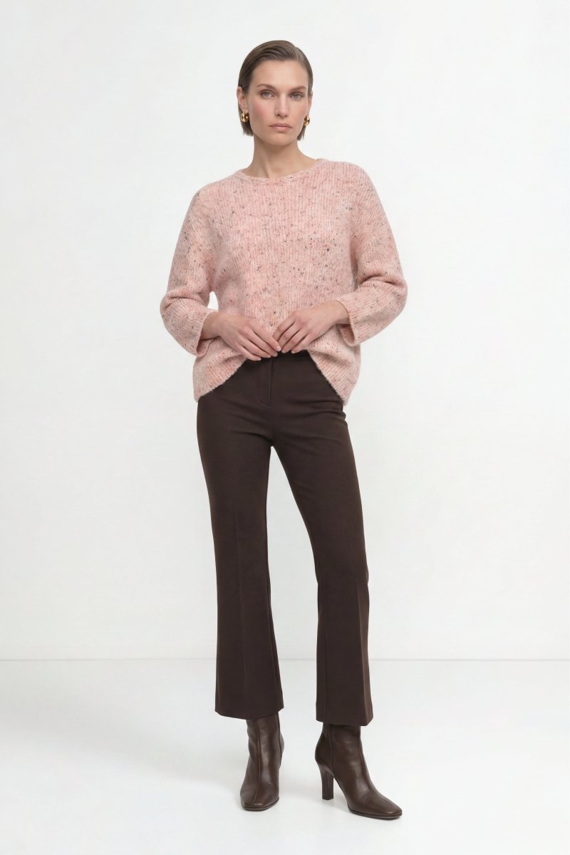 Rich & Royal Seamless Neps Yarn Crew – powder rosé