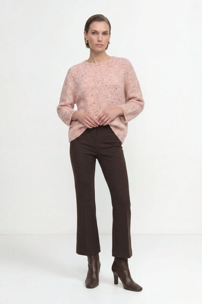 Rich & Royal Seamless Neps Yarn Crew – powder rosé