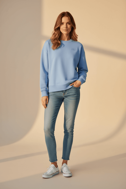 Rich Royal Sweatshirt mit Superwoman Embossing in der Farbe Open Air