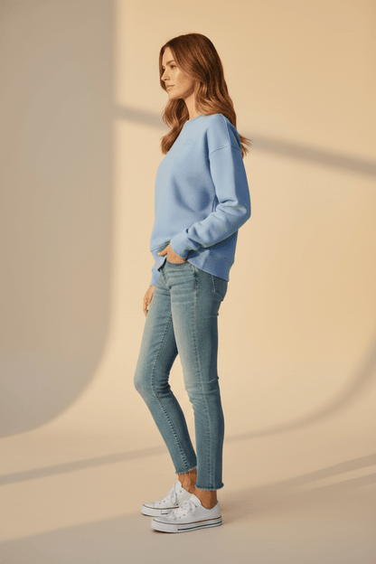 Rich Royal Sweatshirt mit Superwoman Embossing in der Farbe Open Air