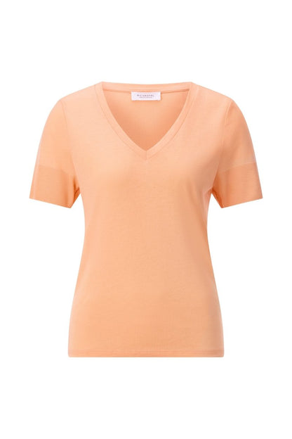 Rich & Royal T Fineknit V - Neck Shirt in der Farbe Soft Papaya