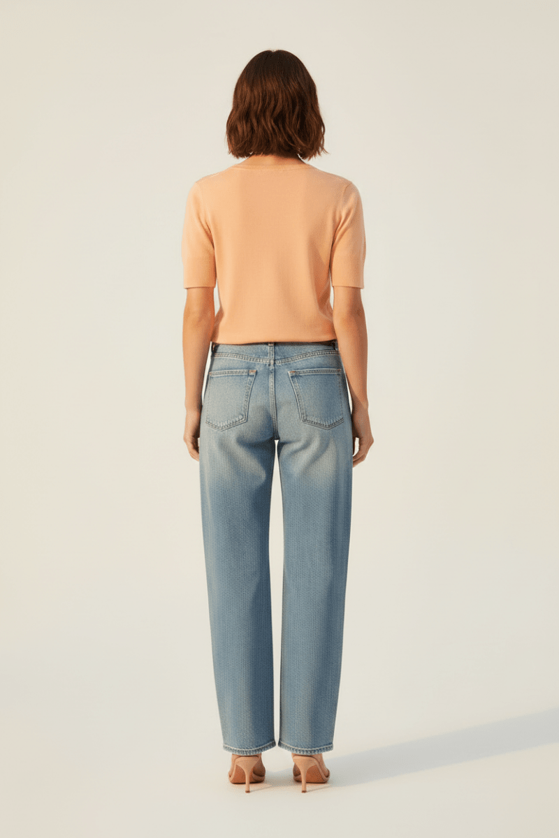 Rich & Royal T Fineknit V-Neck Shirt in der Farbe Soft Papaya