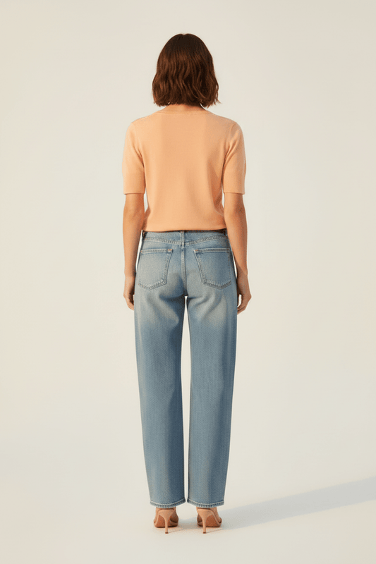 Rich & Royal T Fineknit V-Neck Shirt in der Farbe Soft Papaya
