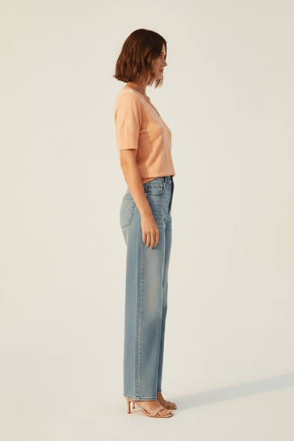 Rich & Royal T Fineknit V-Neck Shirt in der Farbe Soft Papaya