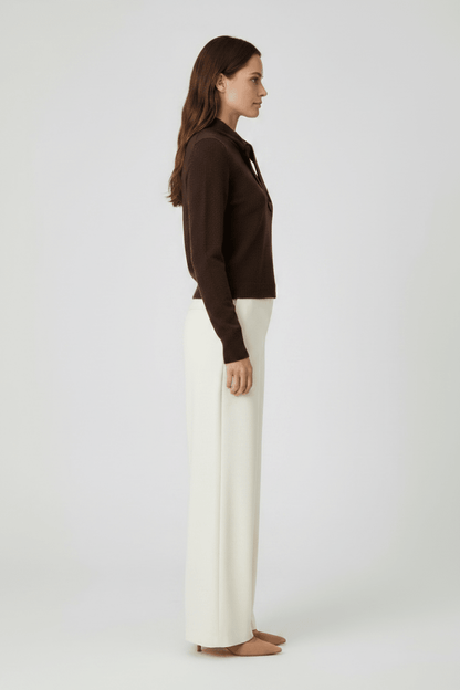 Rich & Royal Tie Detail Basic Pullover Schokobraun