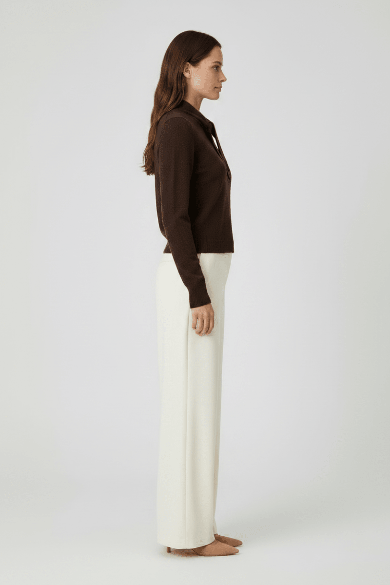 Rich & Royal Tie Detail Basic Pullover Schokobraun
