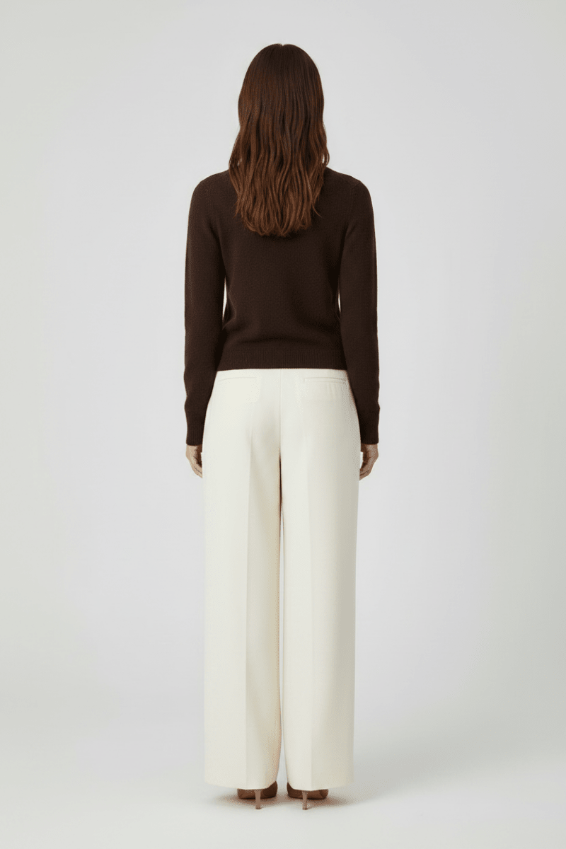 Rich & Royal Tie Detail Basic Pullover Schokobraun