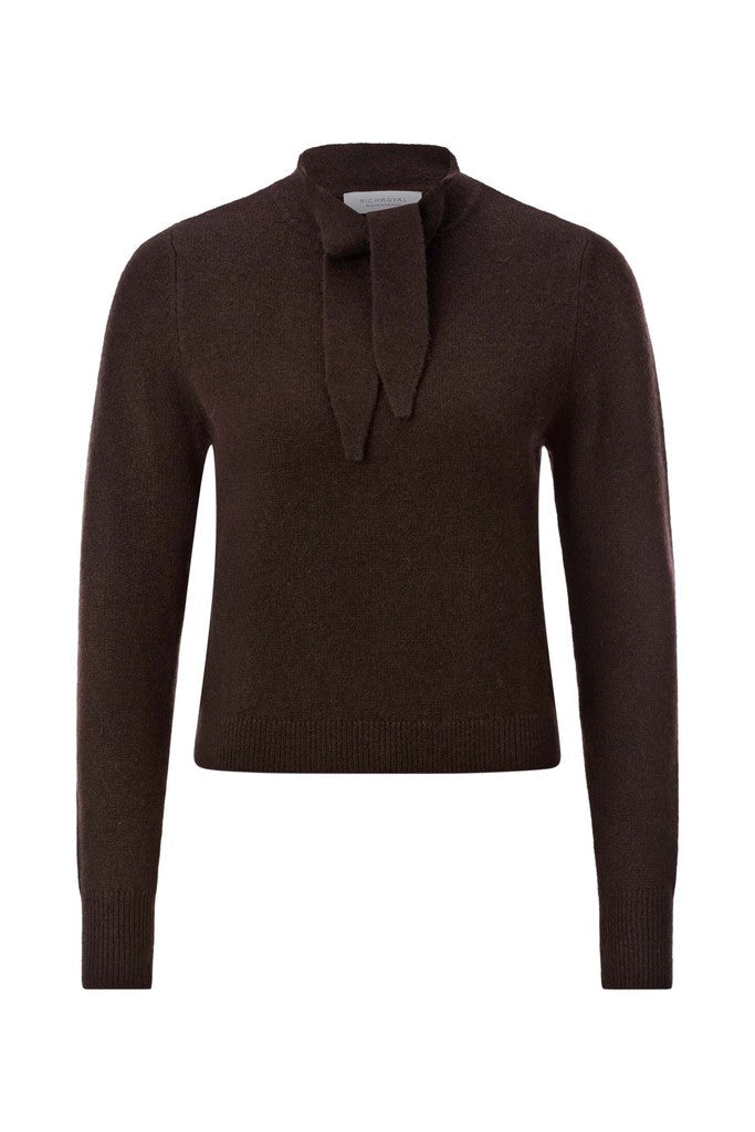 Rich & Royal Tie Detail Basic Pullover Schokobraun