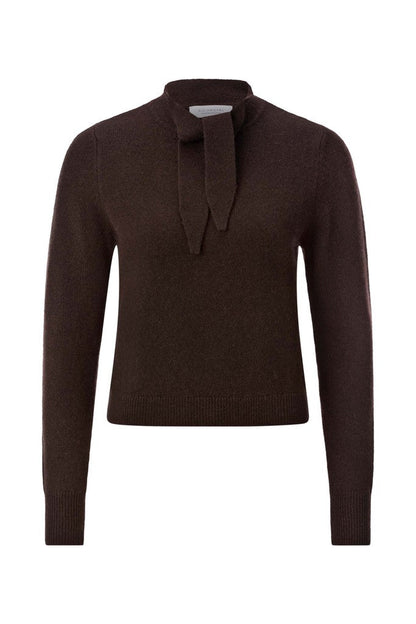 Rich & Royal Tie Detail Basic Pullover Schokobraun