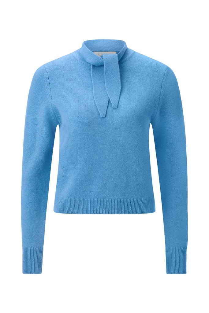 Rich & Royal Tie Detail Basic Pullover Ultramarinblau