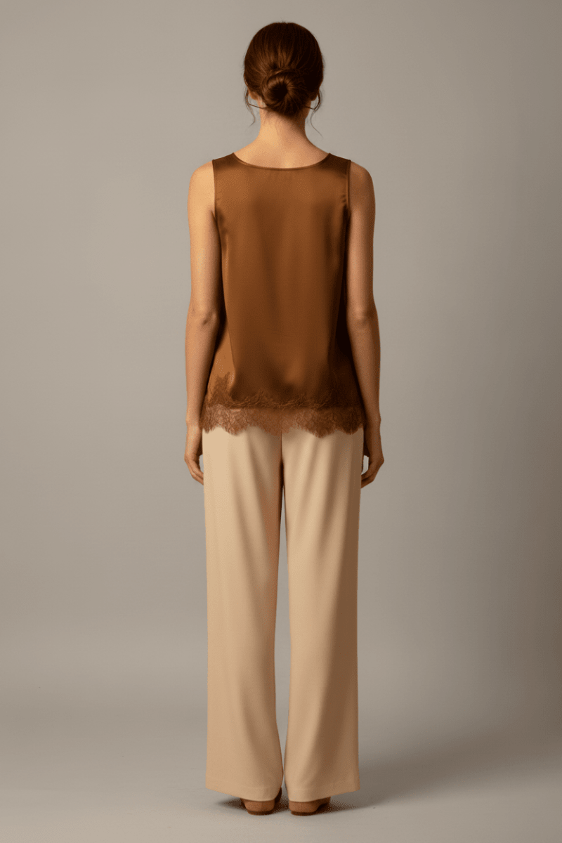 Rich & Royal Top Satin Lace Hazel – Warmes Damen Satin-Top