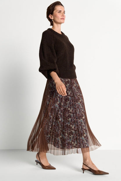 Rich & Royal Tulle Plisse Skirt – chocolate torte