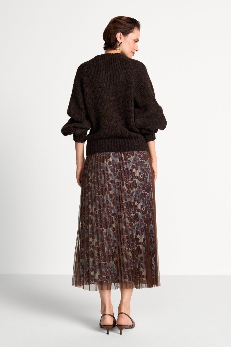 Rich & Royal Tulle Plisse Skirt – chocolate torte