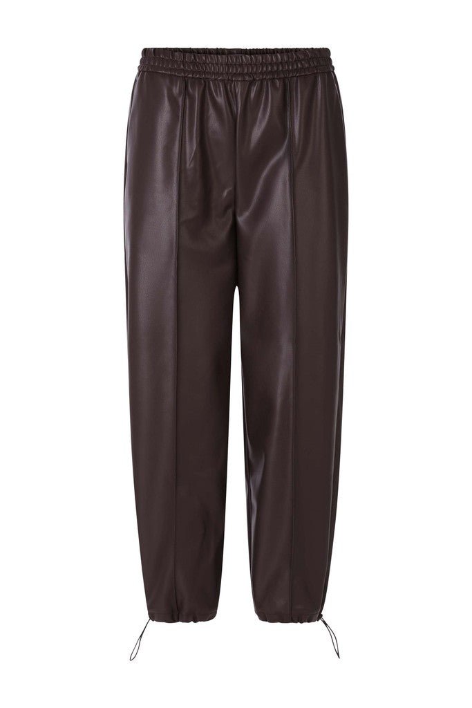 RICHROYAL Vegane Lederhose im Barrel-Fit in Schokobraun
