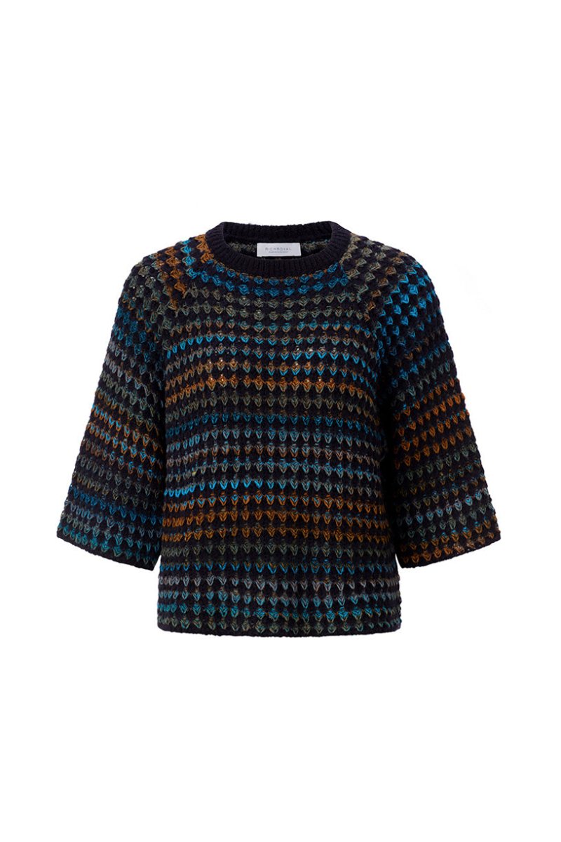 RICHROYAL Wide SLVS Texture Stitch midnight blue