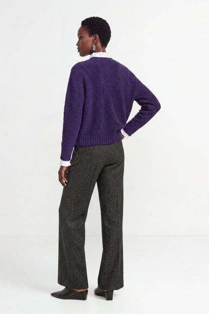 RICHROYAL Bouclé Pullover Crew Neck in Evening Lilac