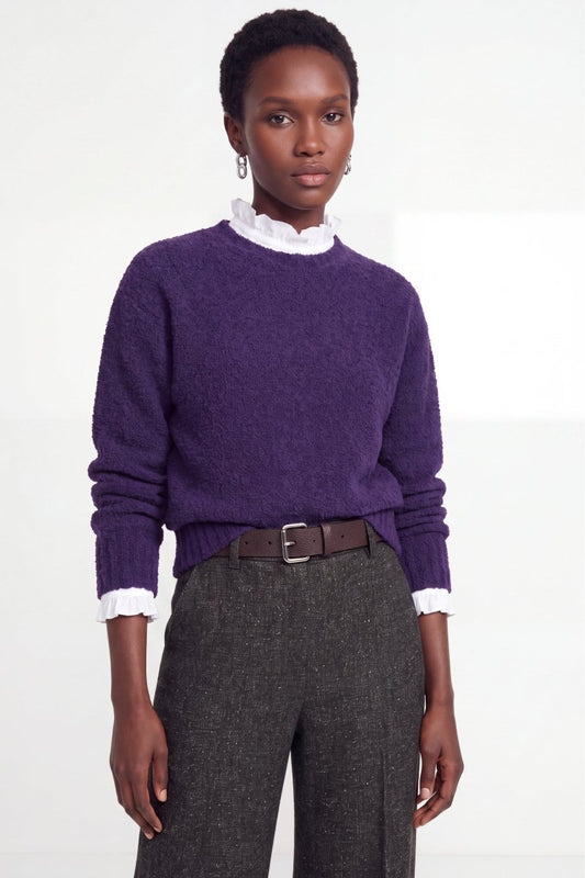 RICHROYAL Bouclé Pullover Crew Neck in Evening Lilac