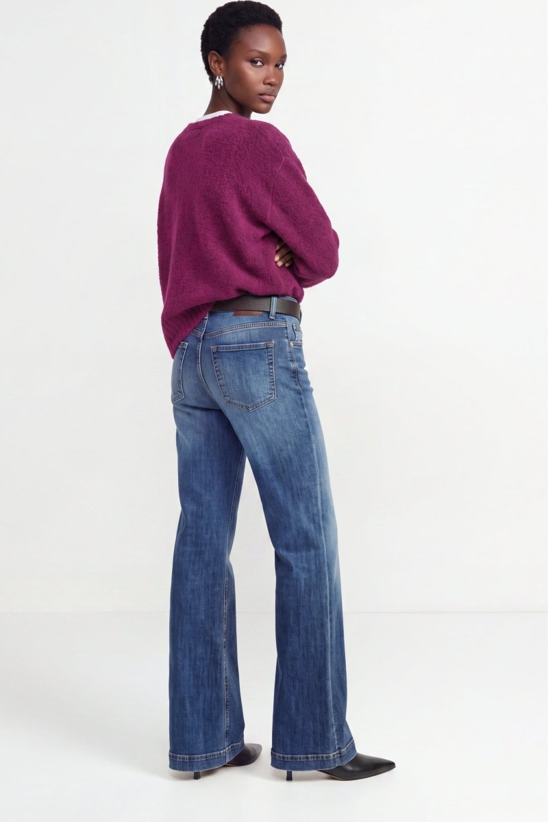 RICHROYAL Bouclé Pullover Crew Neck in Festive Fuchsia
