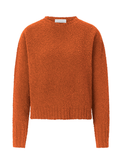 RICHROYAL Bouclé Pullover Crew Neck in Urban Ember
