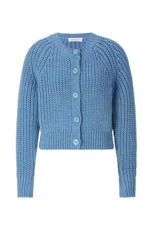 RICHROYAL Chunky Strickjacke mit Bindeband in Ultramarine