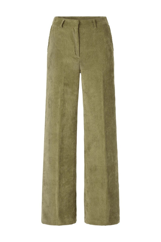 RICHROYAL Corduroy Wide Leg Hose mit Elastikbund in Golden Moss