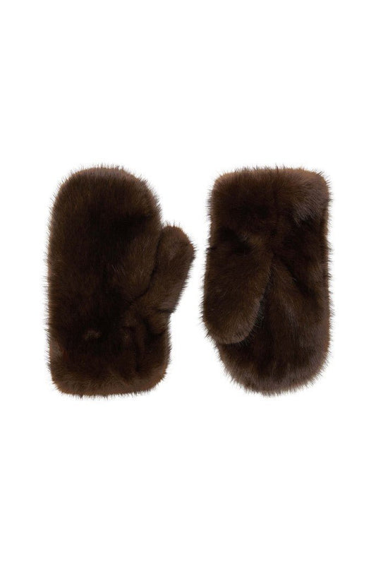 RICHROYAL Fake Fur Handschuhe in Chocolate Torte
