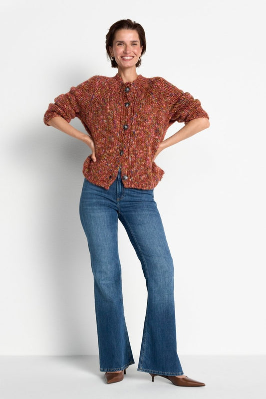 RICHROYAL Mehrfarbige Strickjacke in Urban Ember