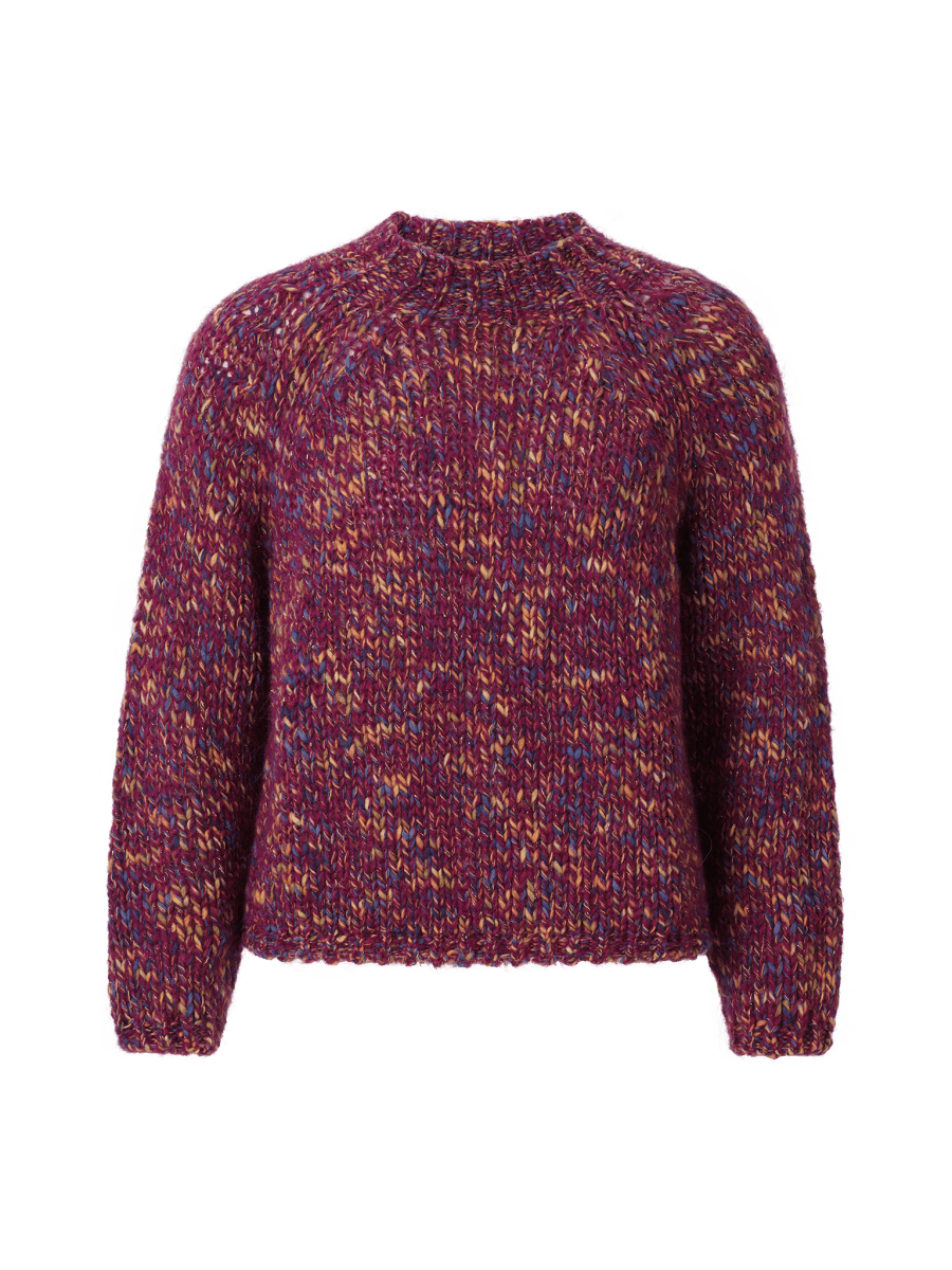 RICHROYAL Mehrfarbiger Pullover mit Stehkragen in Festive Fuchsia