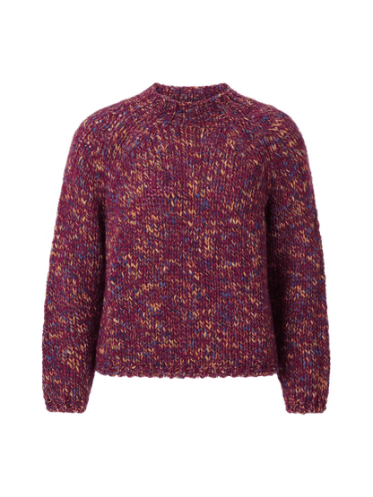 RICHROYAL Mehrfarbiger Pullover mit Stehkragen in Festive Fuchsia