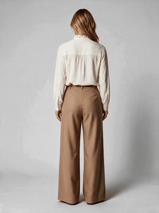 RICHROYAL Viskose Bluse mit Volant in Pearl White