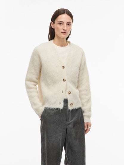 Rouge Edit Cardigan Rourose L/S V - Neck in der Farbe Birch