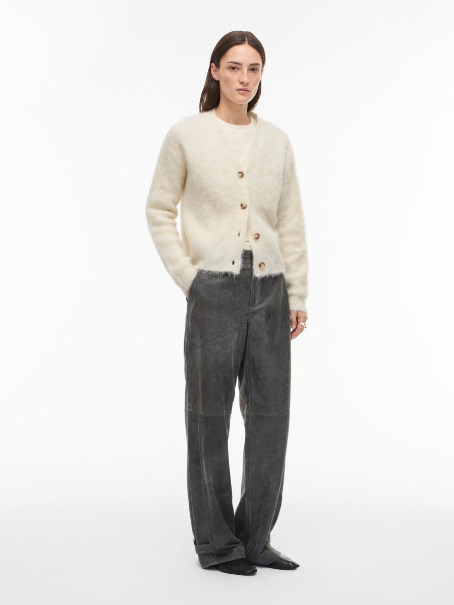 Rouge Edit Cardigan Rourose L/S V - Neck in der Farbe Birch