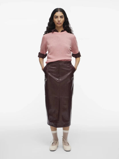 Rouge Edit Kurzarmpullover in der Farbe Peach Blossom