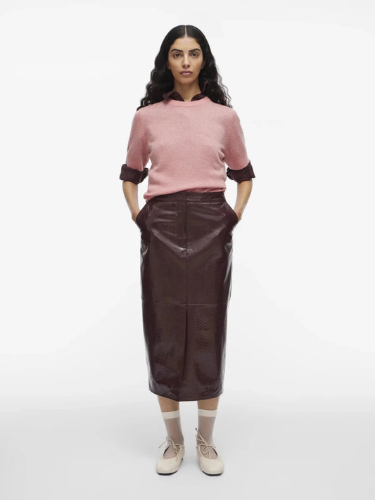 Rouge Edit Kurzarmpullover in der Farbe Peach Blossom