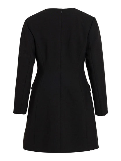 Rouge Edit ROURAE L/S V-NECK SHORT DRESS Meteorite