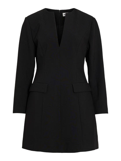 Rouge Edit ROURAE L/S V-NECK SHORT DRESS Meteorite