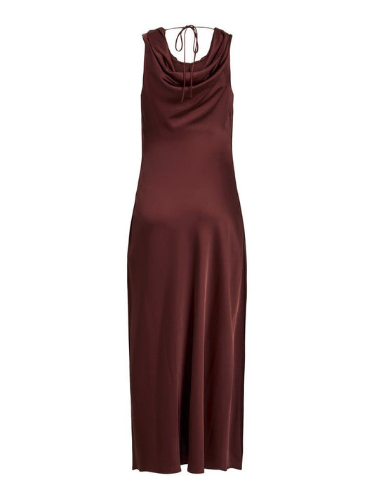 Rouge Edit ROUSHYRAS COWL NECK MAXI DRESS/EV Bitter Chocolate