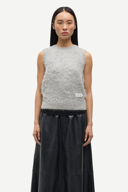 SAMSOE SAMSOE Sathea Leather Skirt 16184 in der Farbe Volcanic Ash