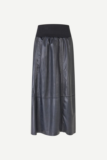 SAMSOE SAMSOE Sathea Leather Skirt 16184 in der Farbe Volcanic Ash