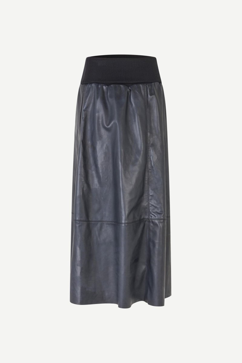 SAMSOE SAMSOE Sathea Leather Skirt 16184 in der Farbe Volcanic Ash