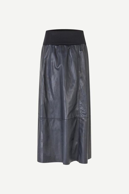 SAMSOE SAMSOE Sathea Leather Skirt 16184 in der Farbe Volcanic Ash
