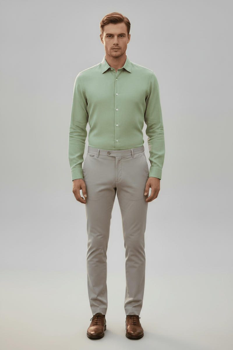 Strellson Leinenhemd Light Pastel Green